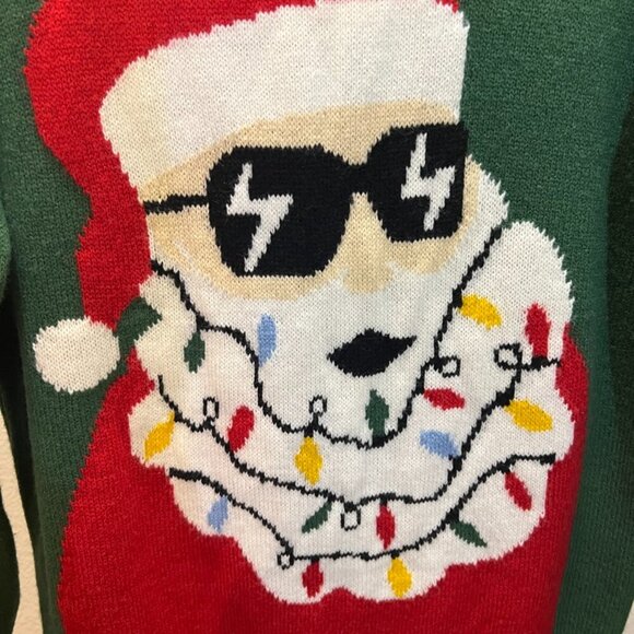 Ugly Christmas Sweater Small Holiday Pullover Cool Yule SantaMo Casual Original - Picture 5 of 7